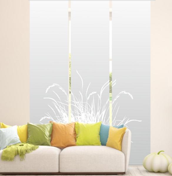 Reed 24 – lichtgrau Flächenvorhang - 3teiliges Set
